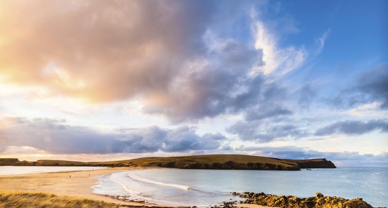 Stunning view of St Ninian's Beach in Scotland